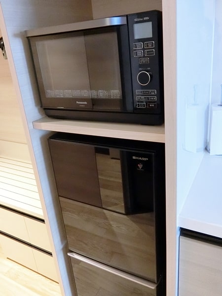 「ハイアット ハウス 金沢」電子レンジと冷蔵庫