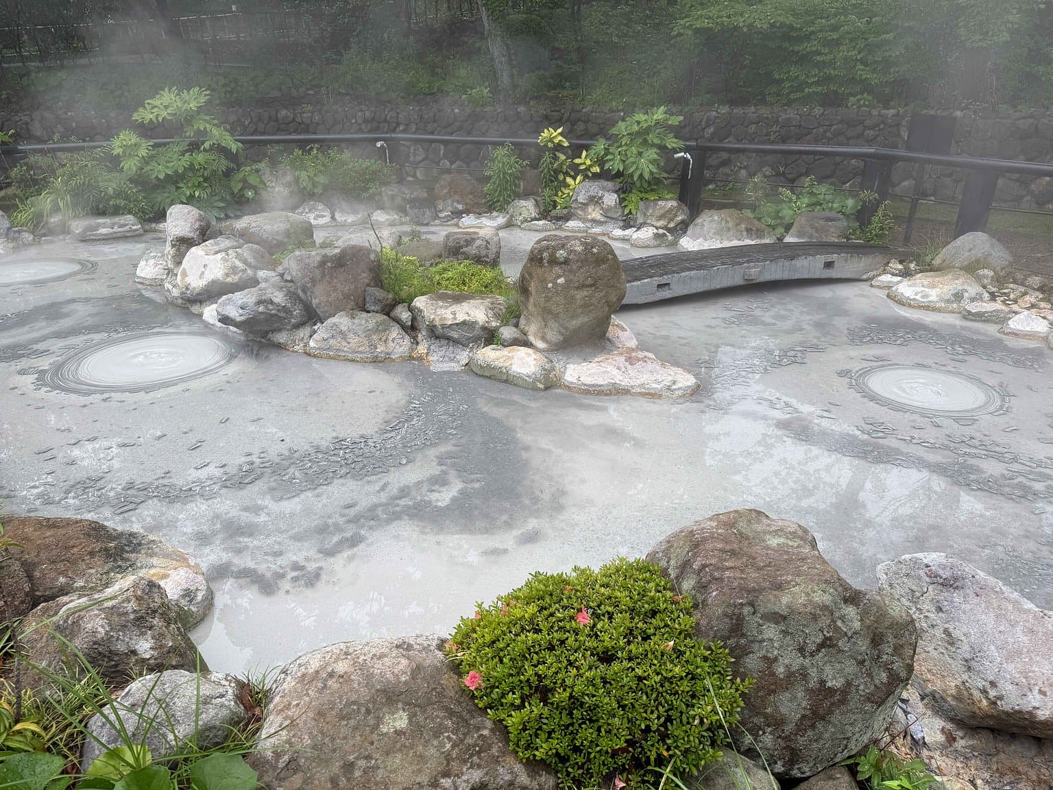 泥が沸き立つ池