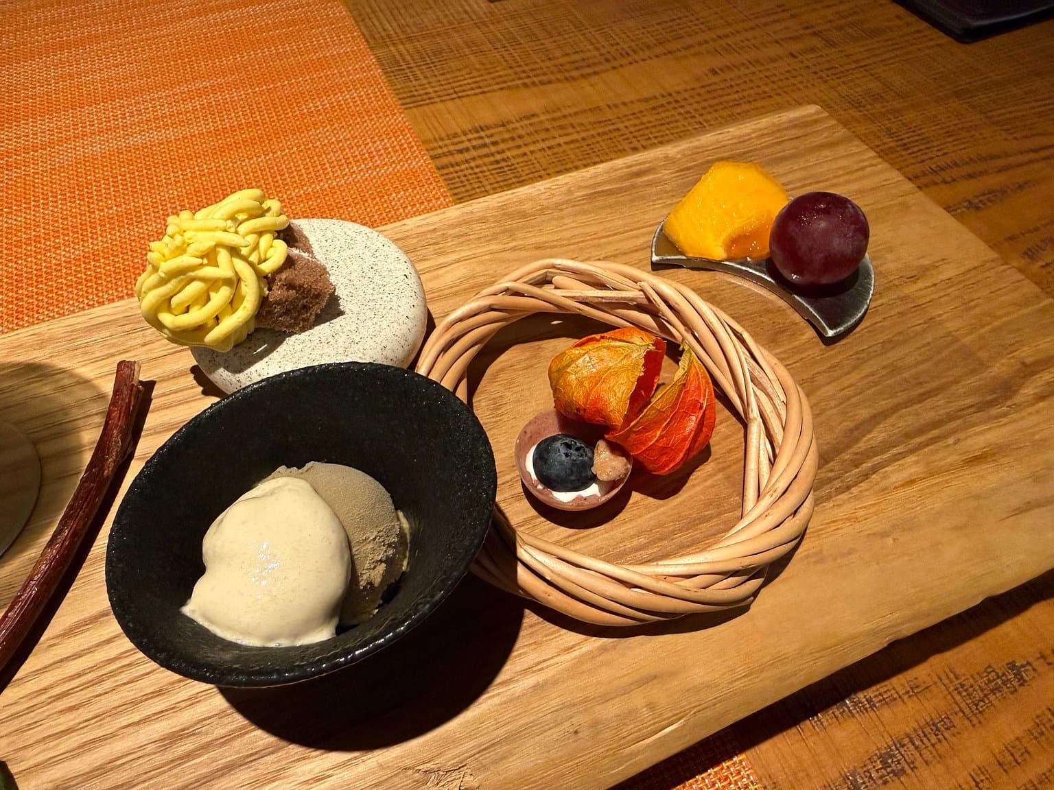 夕食の盛り合わせ